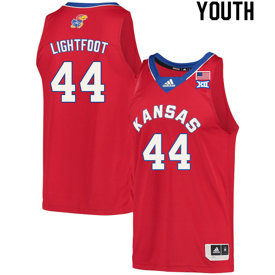Youth #44 Mitch Lightfoot Kansas Jayhawks College Basketball Jerseys Sale-Red - Click Image to Close